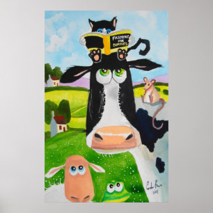 Poster Animais bonitos pintando sapo de ovelha de gato-de