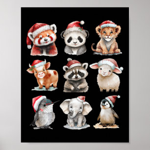 Poster Animais Bons Papais noeis Amigos da Corrida de Nat