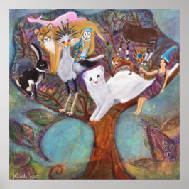 Poster Animais Colecionadores em Árvore Arte Caprichosa