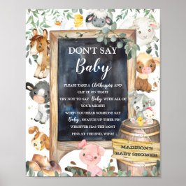 Poster Animais da Fazenda, Barnyard Greenery Não diga Jog