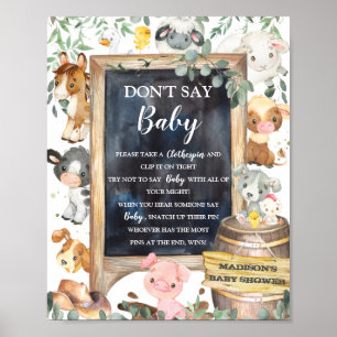 Poster Animais da Fazenda, Barnyard Greenery Não diga Jog