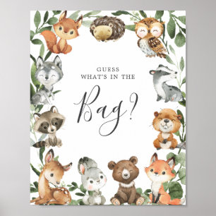 Poster Animais da Floresta Adivinhem O que há na Sacola
