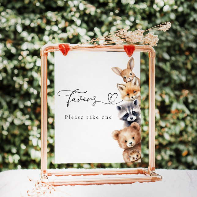 Poster Animais da Floresta Chá de fraldas Moderno (Criador carregado)