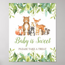 Poster Animais da Floresta, Chá de fraldas verde