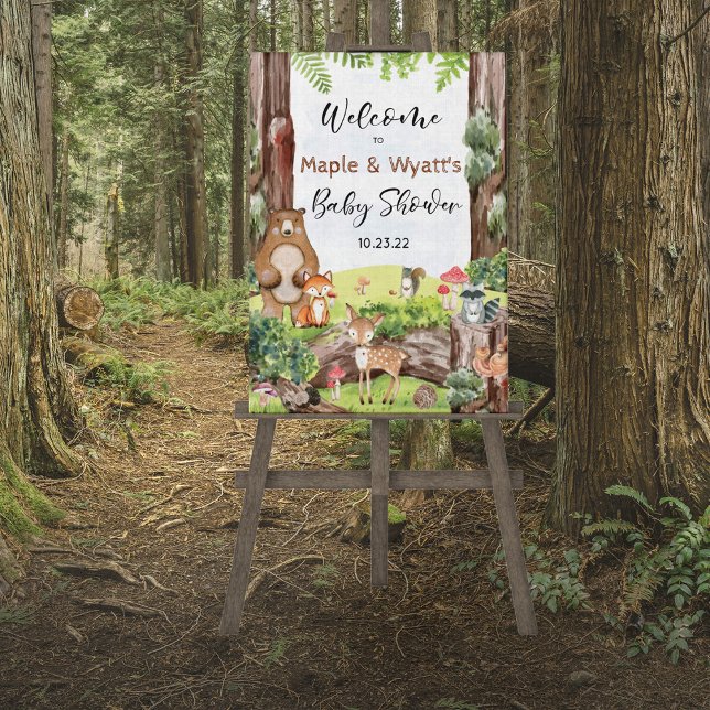 Poster Animais da Floresta em Letreiro de Floresta (Criador carregado)