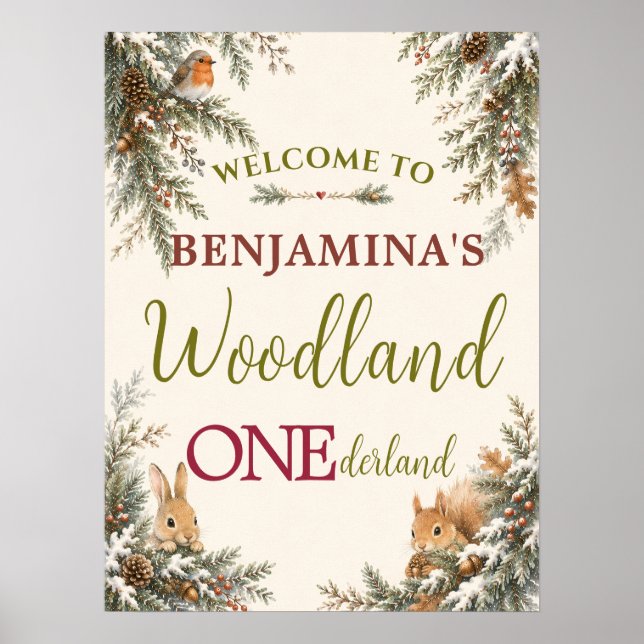 Poster Animais da Floresta Espiando ONEderland Primeiro A (Frente)