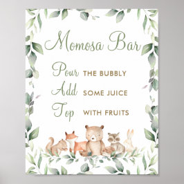 Poster Animais da Floresta Greeneram Bar Mãe-osa Momosa