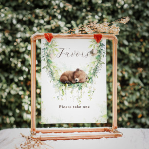 Poster Animais Da Floresta Veneram Bebê Chá Favor