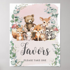 Poster Animais Da Floresta Veneram Chás de fraldas De Gar