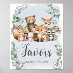Poster Animais Da Floresta Veneram Favores Do Chá de fral