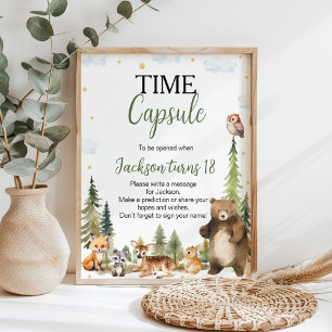 Poster Animais da Floresta Verde Cartaz da Cápsula do Tem
