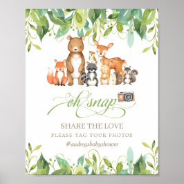 Poster Animais da Floresta Verde Oh Snap Compartilhe o Am