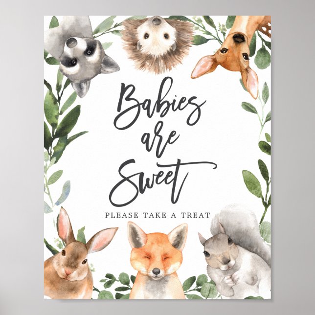 Poster Animais Da Madeira Chás de fraldas Bebês São Sinal (Frente)