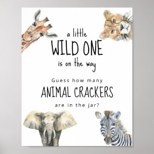 Poster Animais da savana - Adivinhe quantos biscoitos de