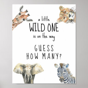 Poster Animais da savana - Adivinhe quantos jogo