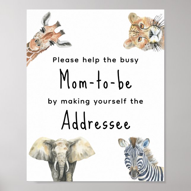 Poster Animais da savana - Mãe como destinatária (Frente)