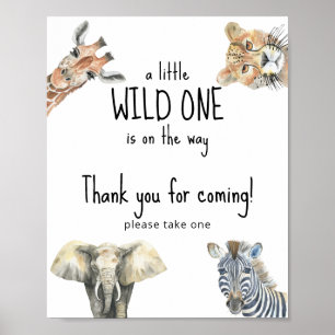 Poster Animais da savana - Obrigado por vir