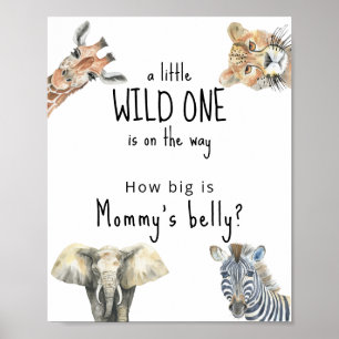 Poster Animais da savana - Qual é o tamanho da barriga da