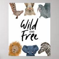 Animais da Savana Selvagens e Livres Quarto de Beb