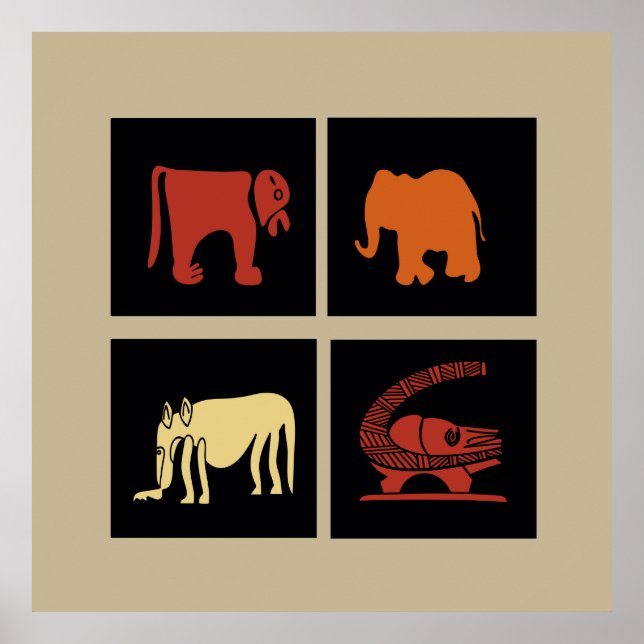 Poster animais da tribo africana (Frente)