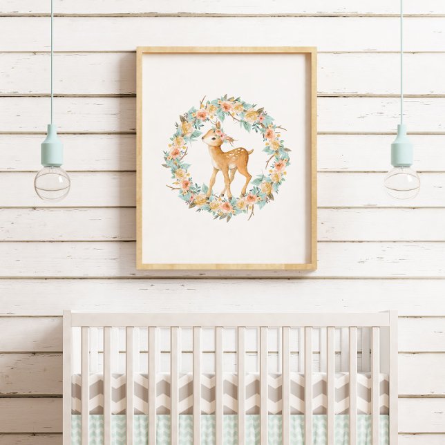 Poster Animais de cervos da floresta Arte de berçário Par (Criador carregado)