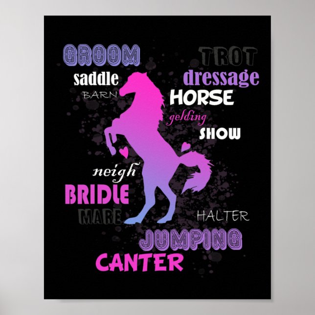 Poster Animais De Criação De Cavalos Presentes Para Caval (Frente)