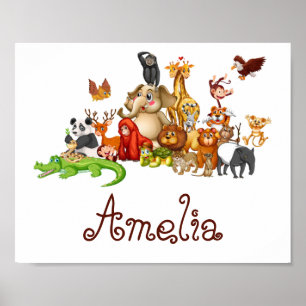 Poster Animais de Criança Personalizada