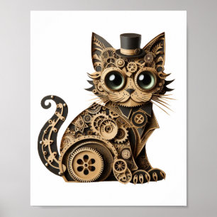 Poster Animais de gatos-do-galinha artesanatos de papel
