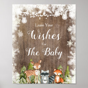 Poster Animais de inverno Madeira russa deseja bebê