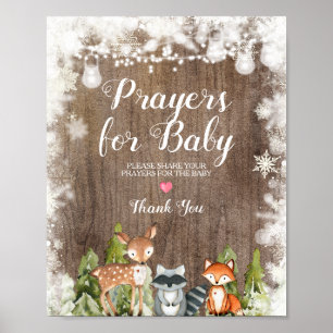 Poster Animais de inverno Orações de Madeira russa para b