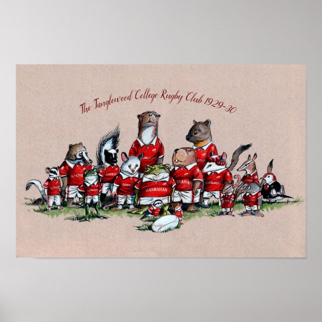 Poster Animais do Big Rock: O Rugby da Faculdade de Tangl (Frente)