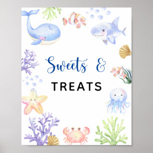 Poster Animais do oceano - banner de doces e guloseimas