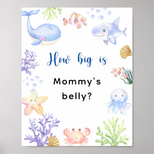 Poster Animais do oceano - Quão grande é a barriga da Mam