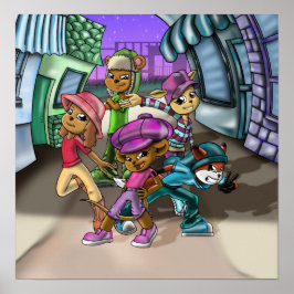 Póster Animais e Chapéus