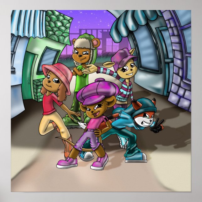 Póster Animais e Chapéus (Frente)