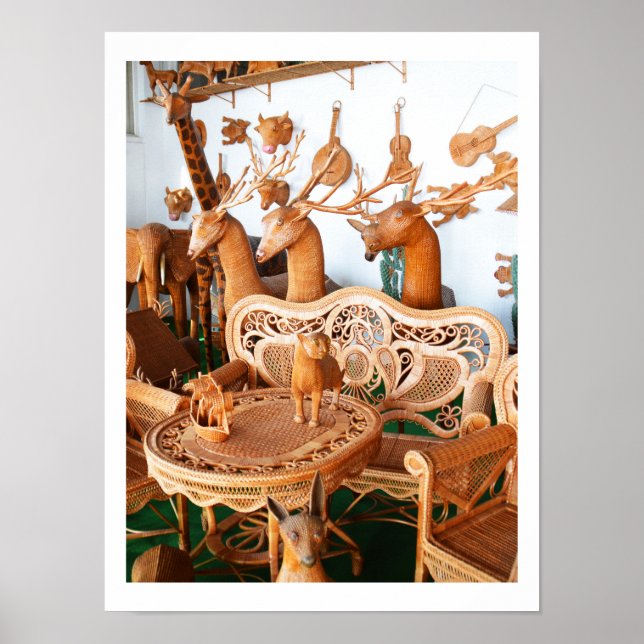 Póster Animais e móveis de vime (Frente)
