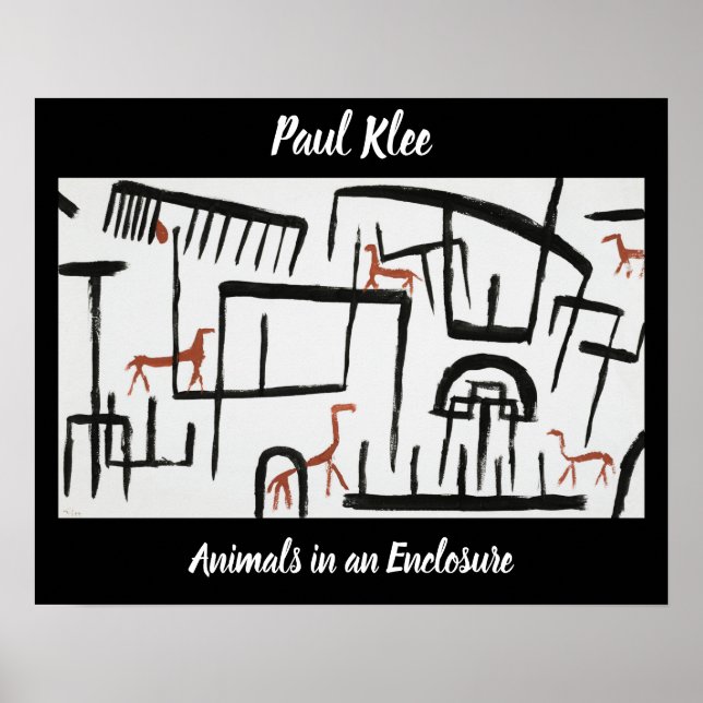 Poster Animais em um gabinete de Paul Klee (Frente)