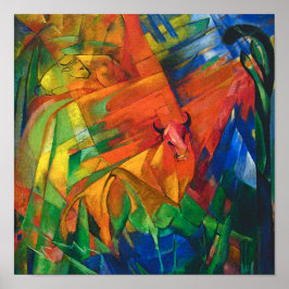 Poster Animais em uma Paisagem de Franz Marc