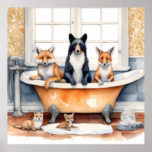 Poster Animais engraçados no banho