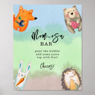 Poster Animais florestais - bar-mãe-osa
