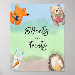 Poster Animais florestais - Doces e guloseimas