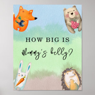 Poster Animais florestais - Quão grande é a barriga das M