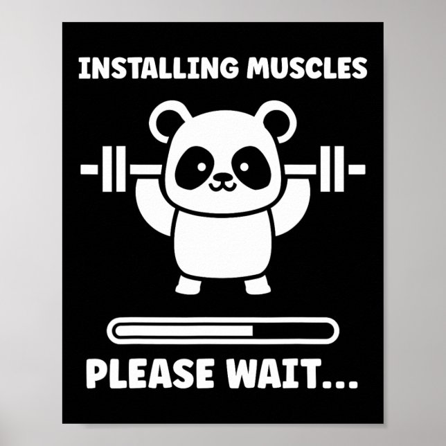 Poster Animais Instalando Músculos Fitness Musculação Ko (Frente)