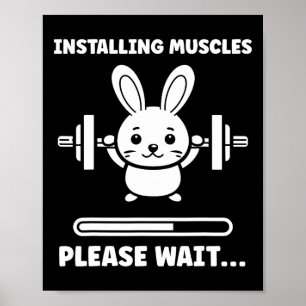 Poster Animais Instalando Músculos Fitness Musculação Rat