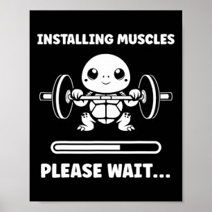 Poster Animais Instalando Músculos Treinamento Fitness Mu