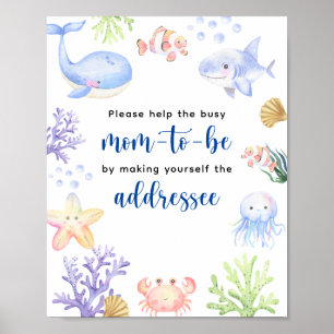 Poster Animais marinhos em aquarela - Endereçado à futura