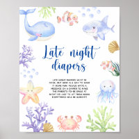 Animais marinhos em aquarela - Fraldas de madrugad