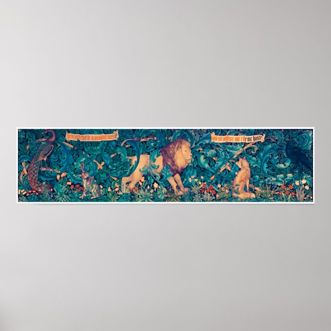 Poster Animais na Floresta, William Morris (Frente)