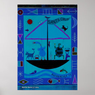 Póster Animais no Barco