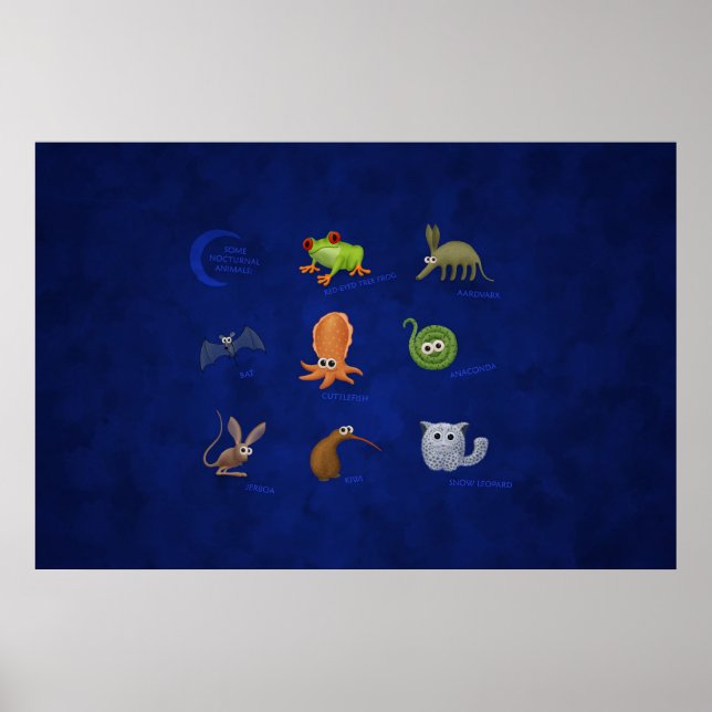 Poster Animais Nocturnos (Frente)